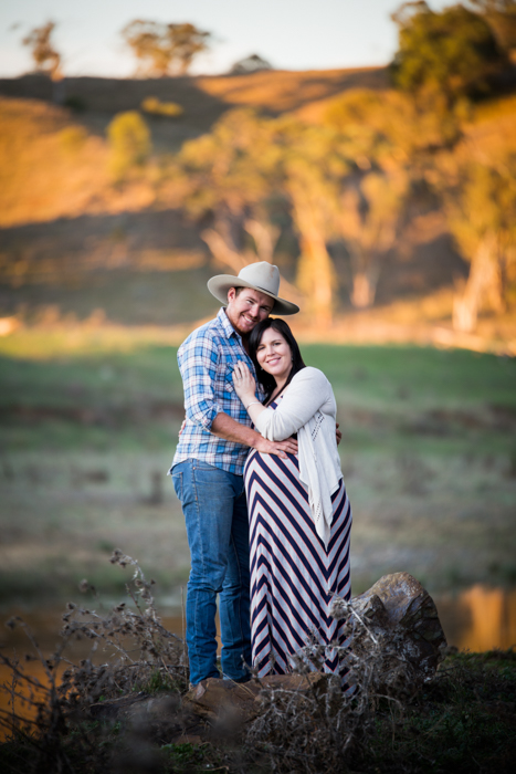 Sunset Maternity Session Tamworth NSW - Gold River Reflection